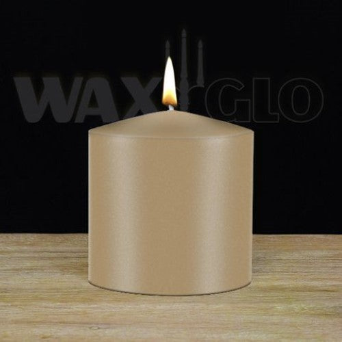 Waxglo Candle - 75x75mm UNWRAPPED CYLINDER - SAND