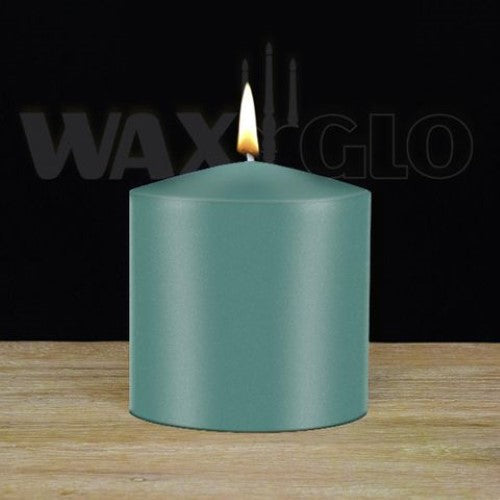 Waxglo Candle - 75x75mm UNWRAPPED CYLINDER - TURQUOISE