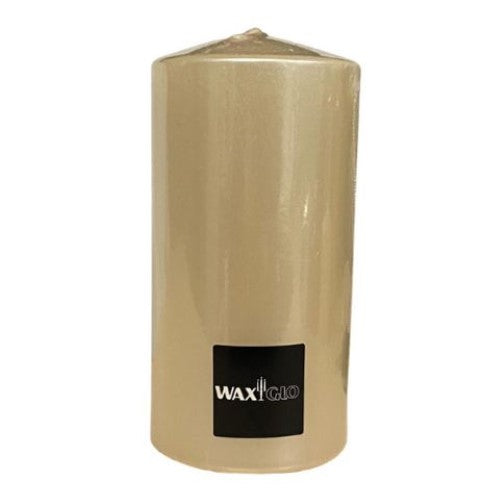 Waxglo Candle - 75x150mm Cylinder -Metallic Pearl White