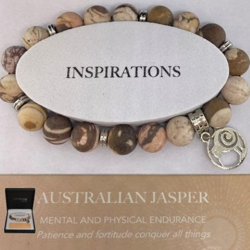 Bramble Bay - Matte Kiwi Charm Bracelet 10mm Bead -AUS