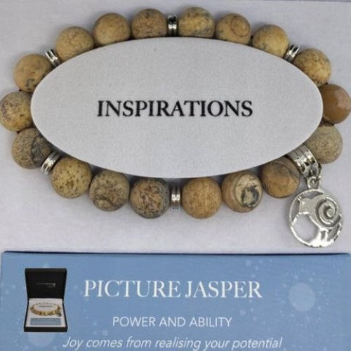 Bramble Bay - Matte Kiwi Charm Bracelet 10mm Bead -PIC
