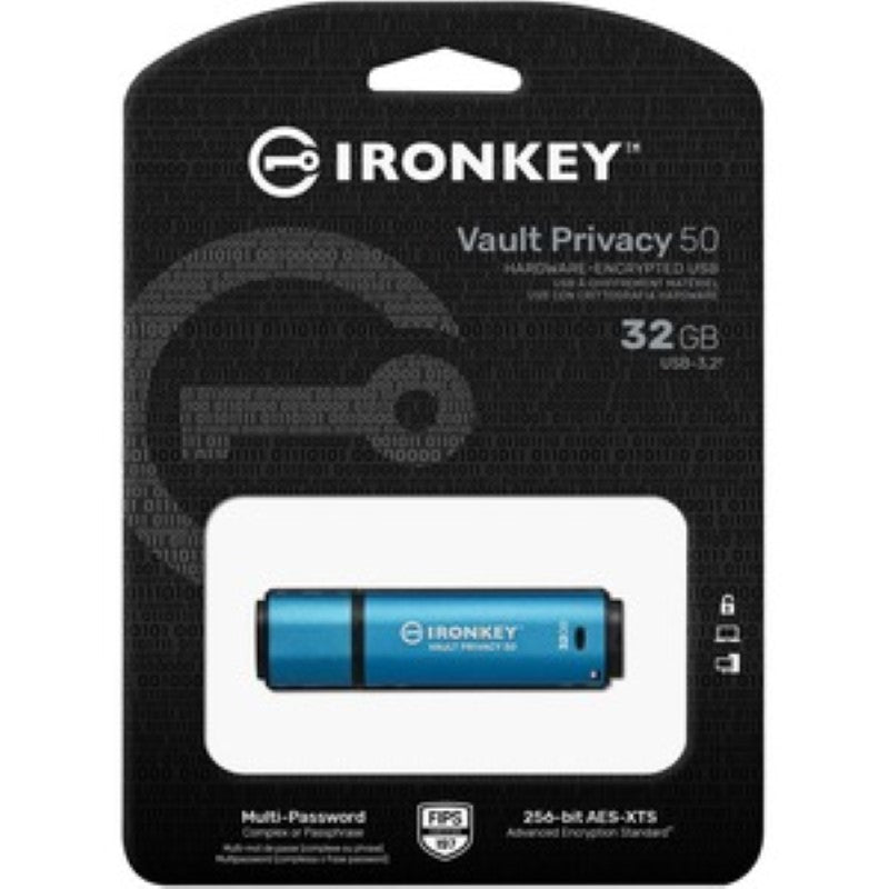 Buy Kingston IronKey Vault Privacy 50 Series 32GB USB 3.2 Flash Drive - FIPS 197 AES Encryption