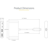 4-Port USB-C Hub with 100W Power Delivery, 2 USB-A & 2 USB-C Ports, 5Gbps Speed
