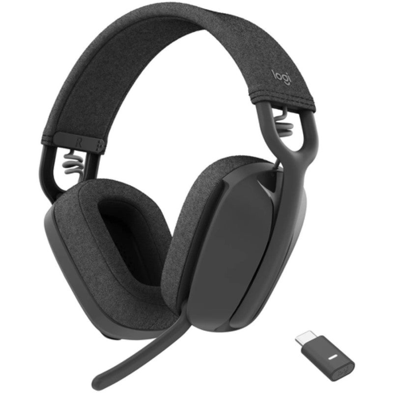 Logitech Zone Vibe Wireless Headset - Stereo Bluetooth - USB-C, Noise-Cancelling Mic, Comfort