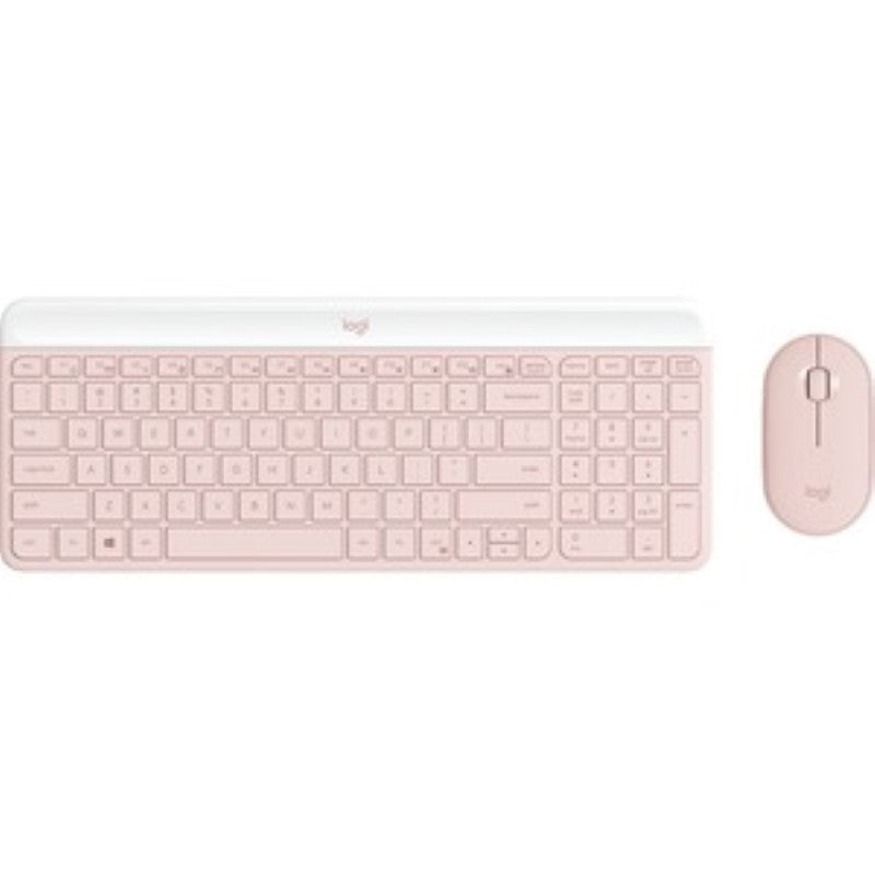 Logitech MK470 Slim Wireless Keyboard and Mouse Combo - Stylish Rose Design for Home & Office