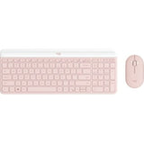 Logitech MK470 Slim Wireless Keyboard and Mouse Combo - Stylish Rose Design for Home & Office