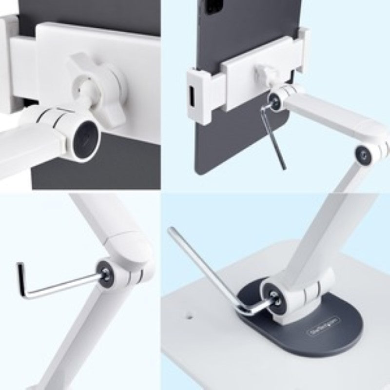 Universal Adjustable Tablet Stand for Desk & Wall, Ergonomic Holder up to 1kg, Fits 7.9-12.9in