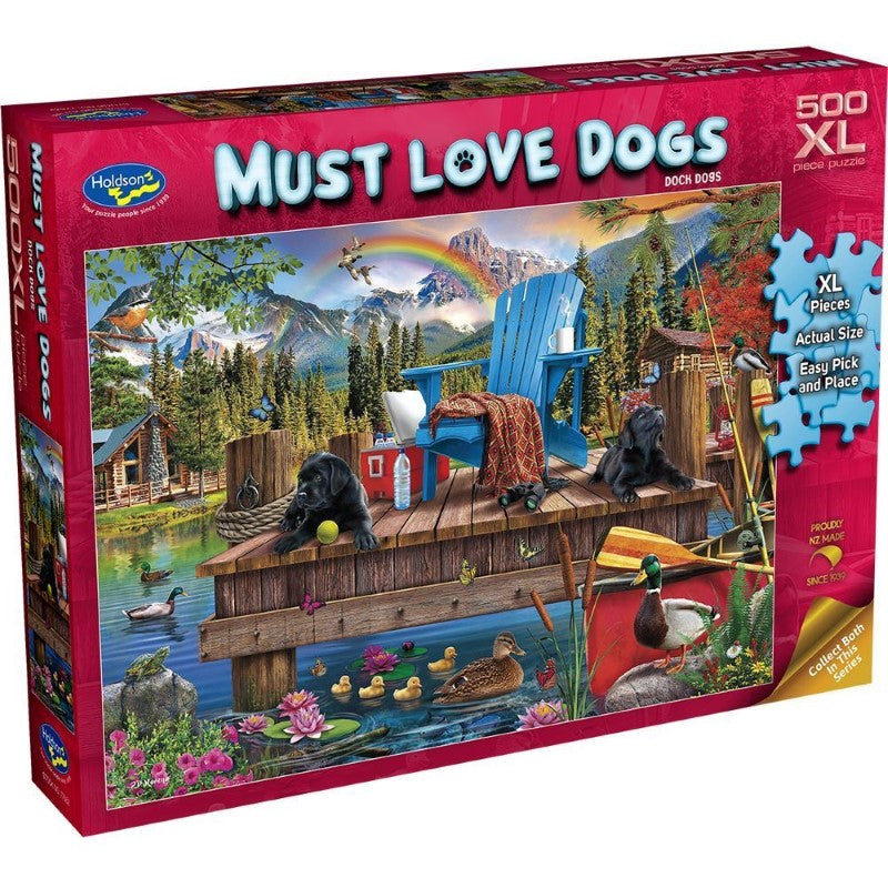 Must Love Dogs 500 Piece XL Jigsaw Puzzle Dock Dogs