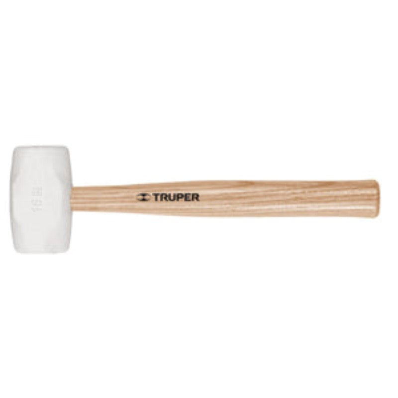 RUBBER MALLET WHITE NON MARKING WITH WOODEN HANDLE 1LB TRUPER