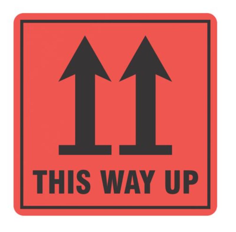 Handling Label This Way Up - Orange/Black, 99mm x 99mm (500)