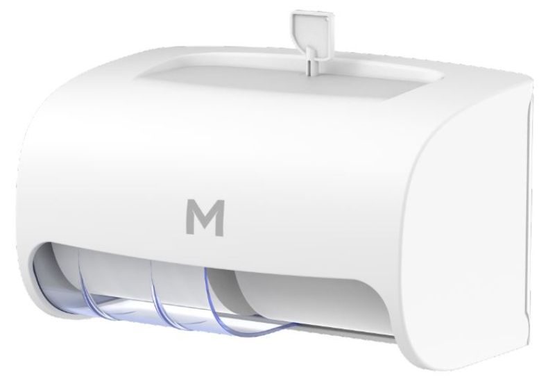 Horizontal Toilet Roll Dispenser - White, 2 Roll Capacity