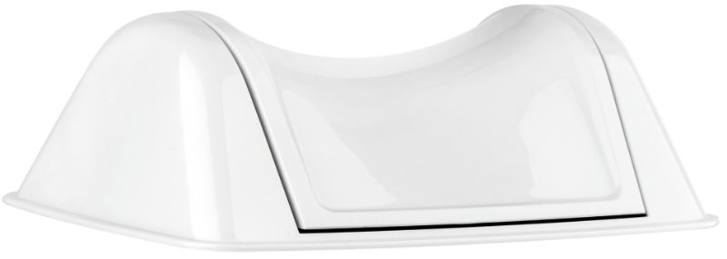 Plastic Rectangle Bin 8L Swing Lid - White, Weighted Swing Design