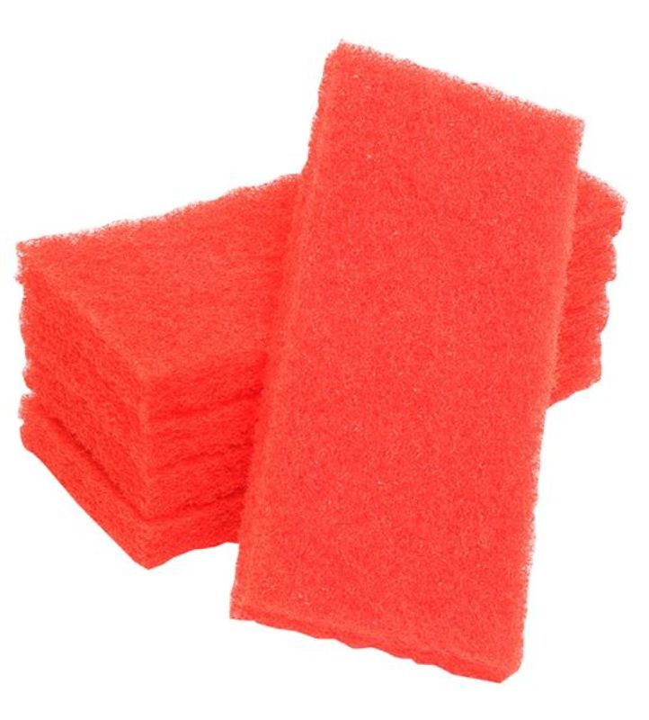 Premium Scouring Pad - Red, 115mm x 250mm x 20mm (Pack of 10)