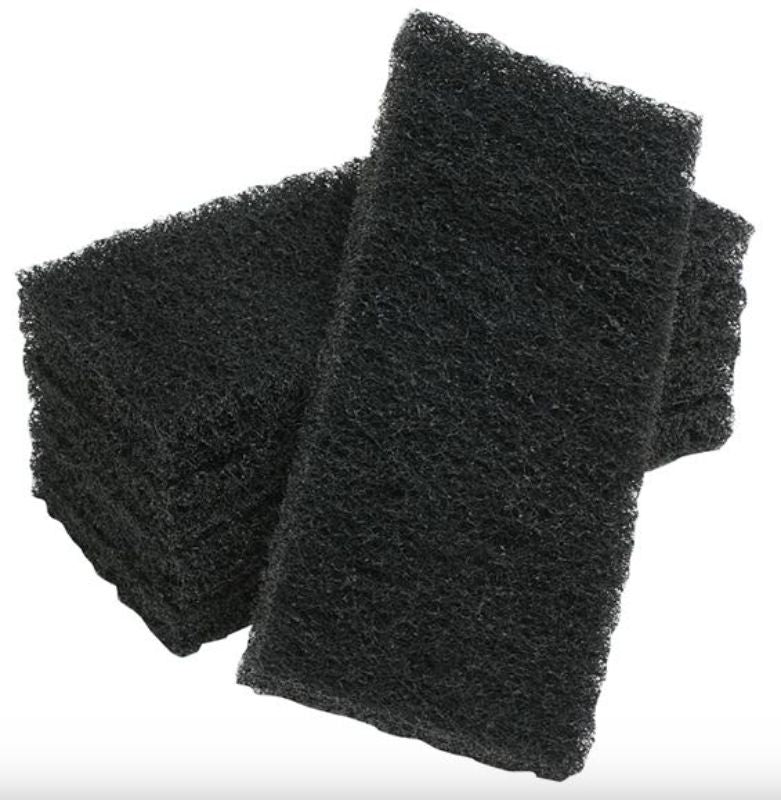 Premium Scouring Pad - Black, 115mm x 250mm x 20mm (Pack of 10)