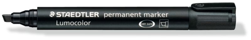Staedtler Permanent Marker - Black, Chisel Tip (Pack of 10)