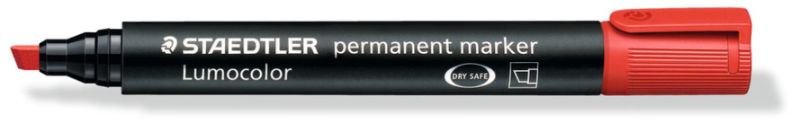 Staedtler Permanent Marker - Red, Chisel Tip (Pack of 10)