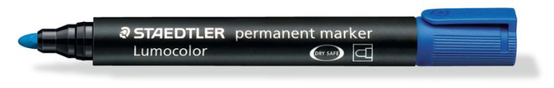 Staedtler Permanent Marker - Blue, Bullet Tip (Pack of 10)