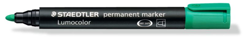 Staedtler Permanent Marker - Green, Bullet Tip (Pack of 10)