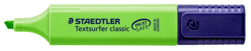 Staedtler Classic Highlighter - Green, Chisel Tip (Pack of 10)