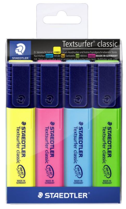 Staedtler Classic Highlighter - Assorted, Chisel Tip (Pack of 4)
