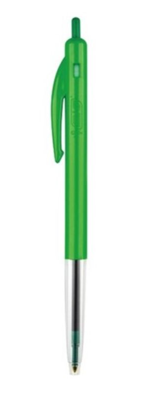 Bic Clic Ball Point Pen - Green, Medium 1.0mm Tip (Pack of 10)