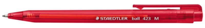 Staedtler Retractable Ball Point Pen - Red, Medium 0.45mm Tip (Pack of 10)