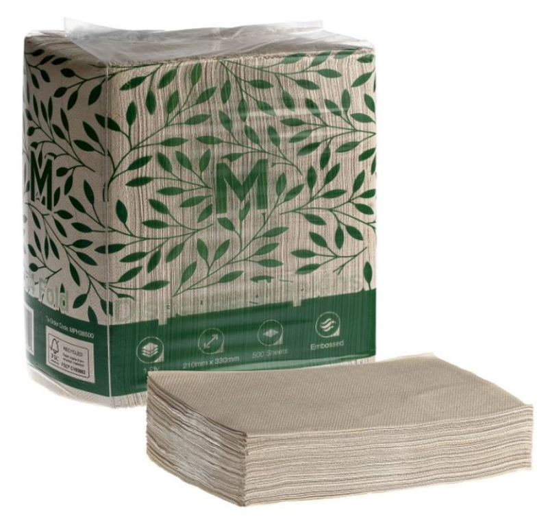 Dispenser Napkins - Brown, 210mm x 330mm, 1 Ply (Pack of 6000)