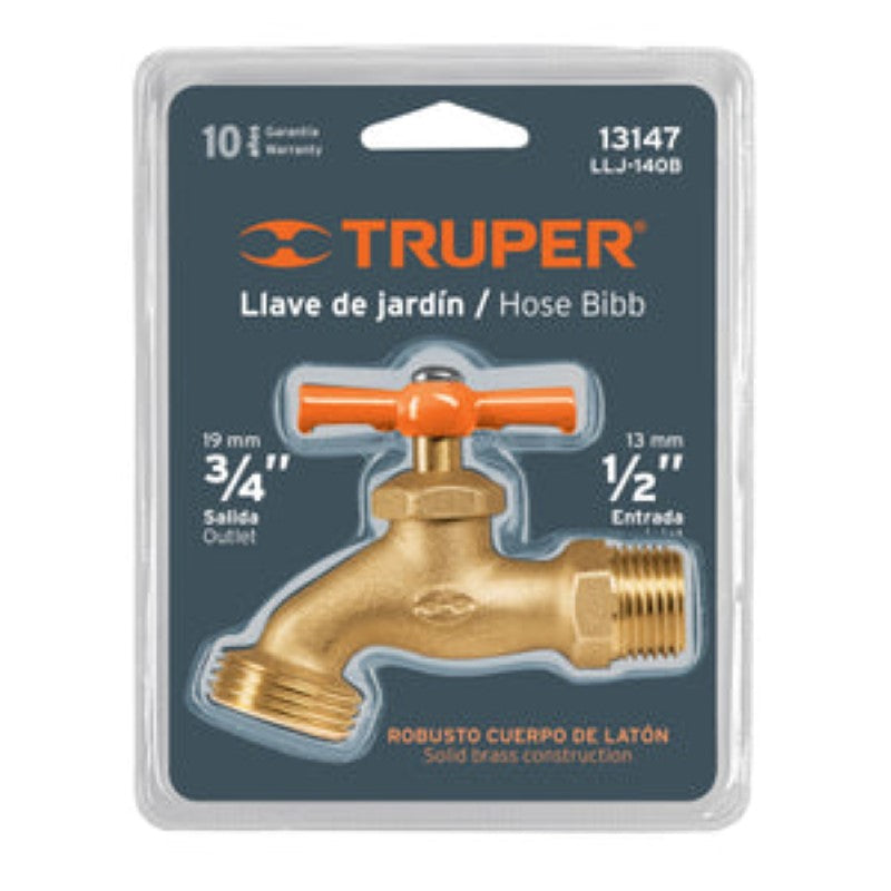 HOSE TAP - UNPOLISHED BRASS STANDARD TYPE 15MM TRUPER