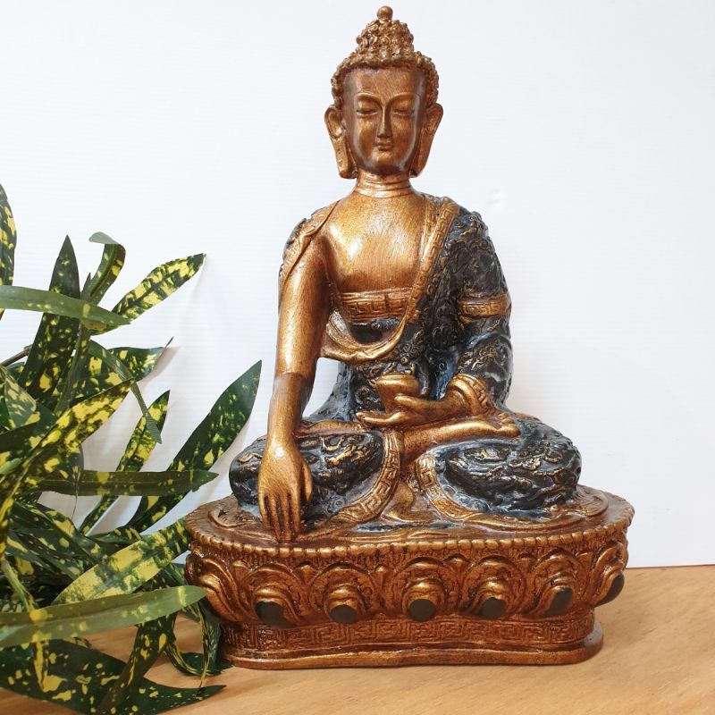 Ornament - Buddha Holding A Bowl Black (25cm)
