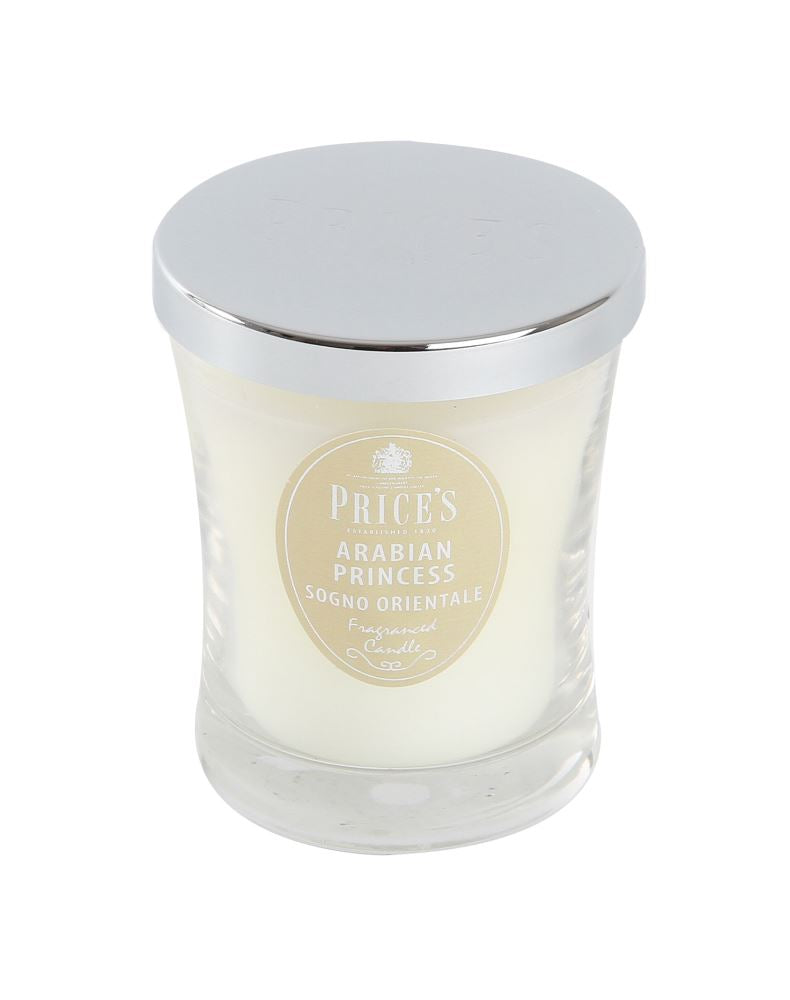 Medium Prices Arabian Princess Signature Jar Candle with amber, vanilla, and exotic spices; 45-hour burn time.