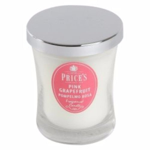 Prices Grapefruit Signature Medium Jar Candle, 95mm tall, 80mm wide, offering 45 hours of invigorating grapefruit aroma.