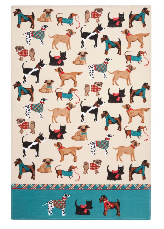 Ulster Weavers Hound Dog cotton tea towel, vibrant, absorbent, 50x70 cm, perfect for drying dishes and adding kitchen charm.