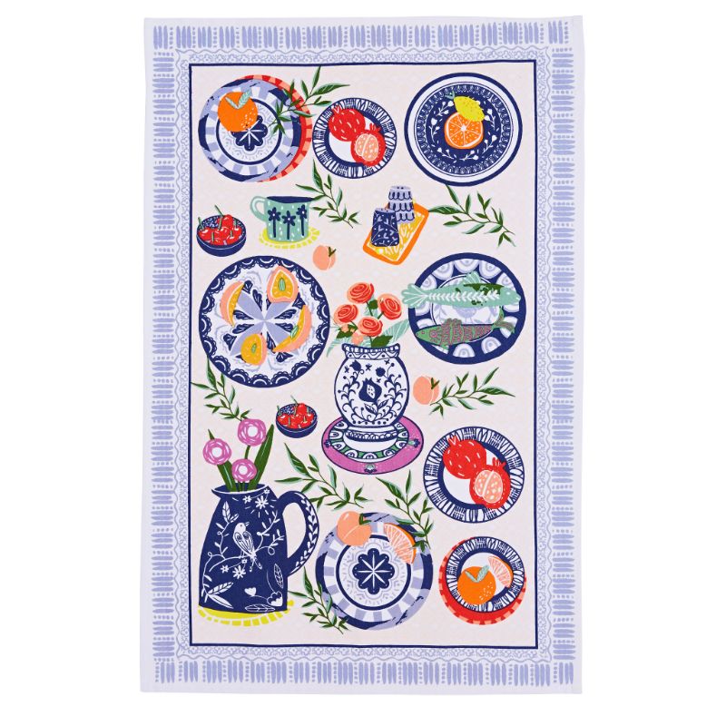 Tea Towel - Ulster Weavers Cotton (Mediterranean Plates)
