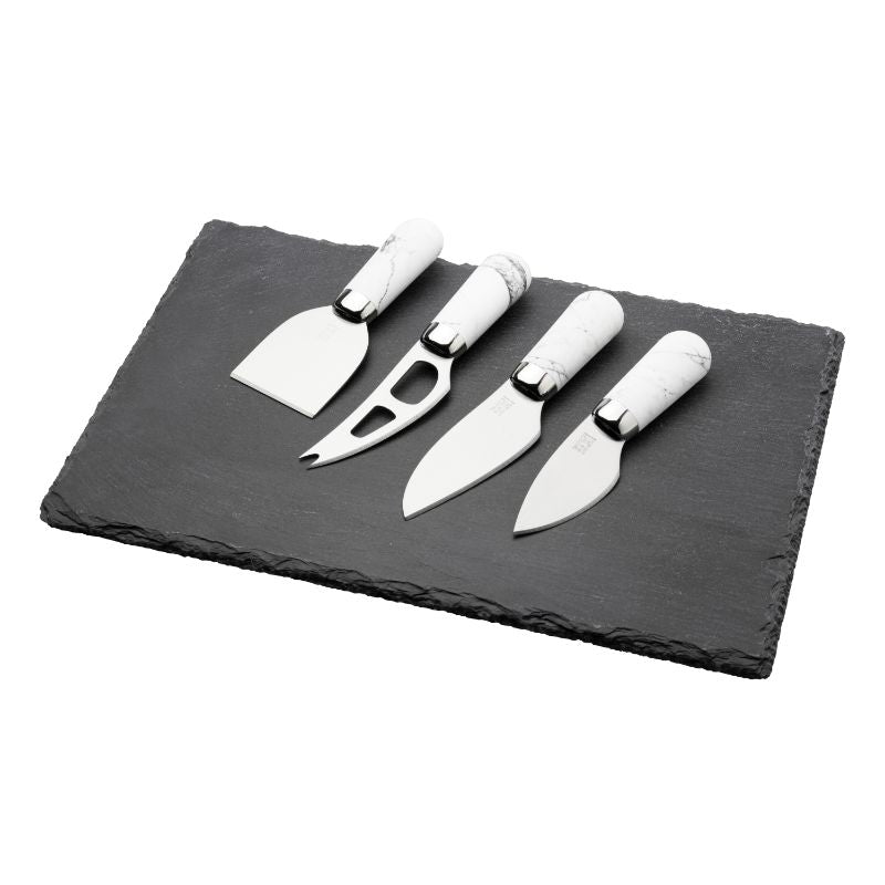 Cheese Knife Board Set - Taylors Brooklyn Chrome Marble (4pcs)
