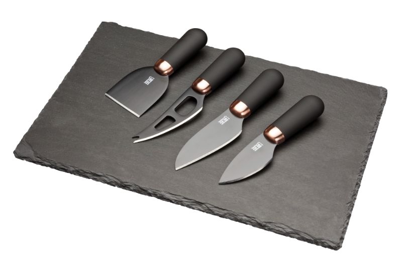 Cheese Knife & Slate Board Set - Taylors Brooklyn Copper (4pcs)