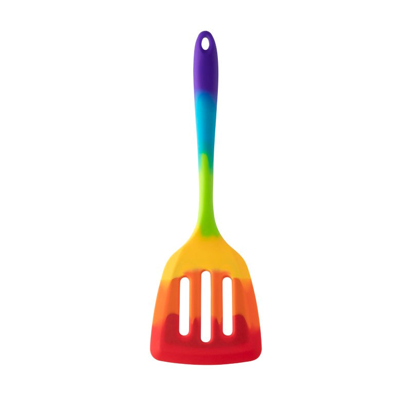 Wide Silicone Slotted Turner - Taylors Rainbow