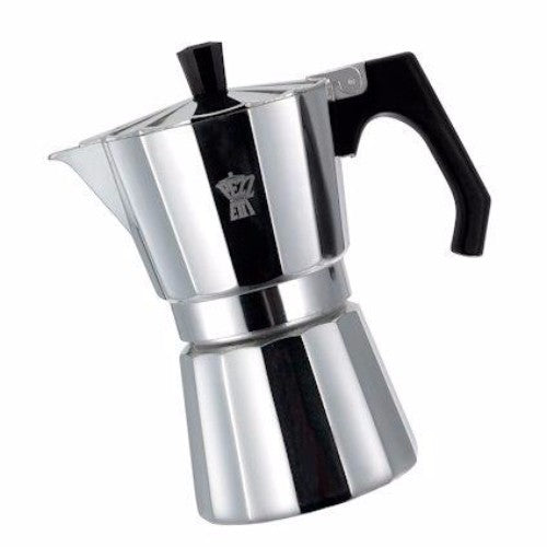 Pezzetti Luxexpress Aluminium Coffee Maker 6C in sleek red, perfect for crafting aromatic espresso for 6 cups.