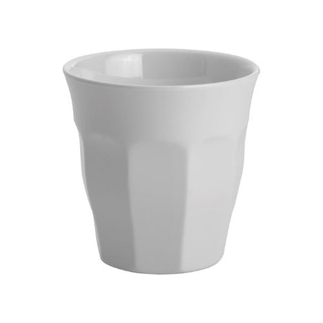 Set of 6 Jab White tumblers, 300ml, durable melamine with scratch resistance and high luster for outdoor dining.
