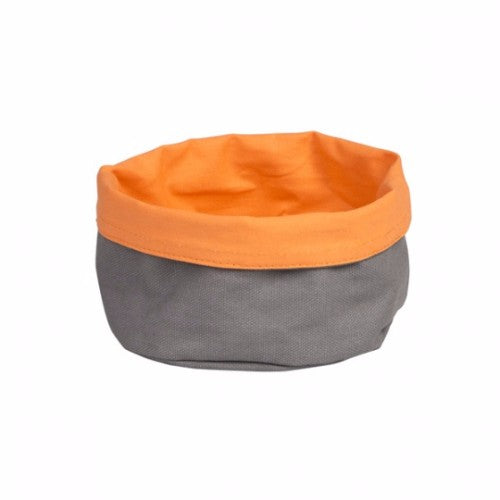 Moda Canvas Bread Bag in charcoal and orange, 170x70mm, perfect for keeping bread fresh and stylish.