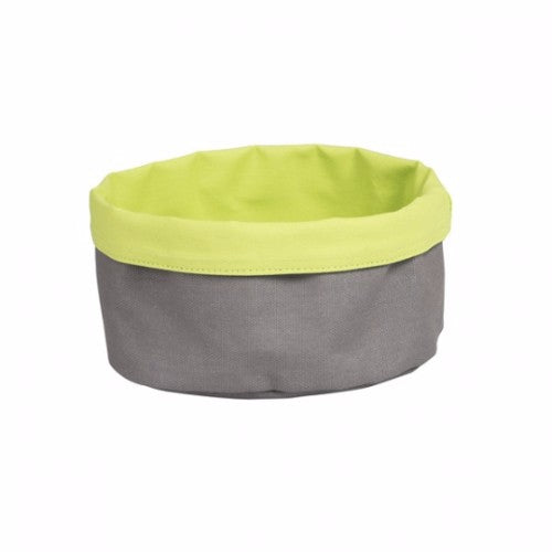 Stylish charcoal and lime canvas bread bag, 200x90mm, keeps bread fresh and adds elegance to any kitchen.