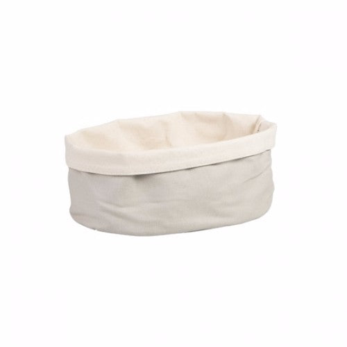 Moda Canvas Bread Bag in oval grey and cream, measuring 200x180x90mm, designed to keep bread fresh and stylish.