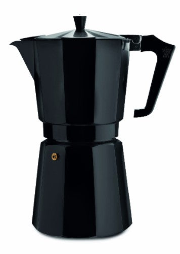 Pezzetti Black Aluminium Coffee Maker 14C: Stylish, durable stovetop espresso maker for rich, flavorful coffee at home.