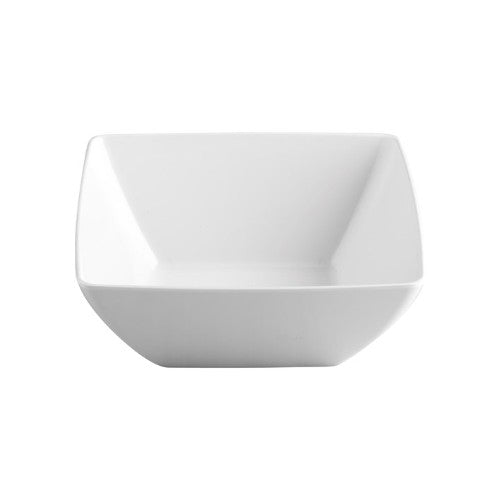 Set of 6 Jab Square 13cm white melamine bowls, stylish and durable for hot or cold dishes, dishwasher safe.