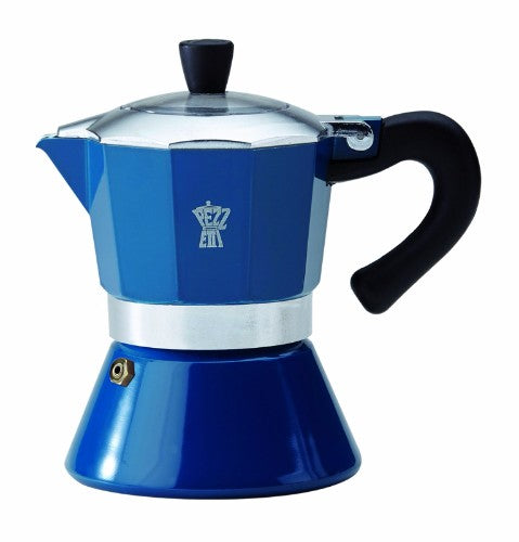 Teal Pezzetti BelleExpress Induction Espresso Maker 6C brews 6 cups of authentic Italian espresso with stylish design.