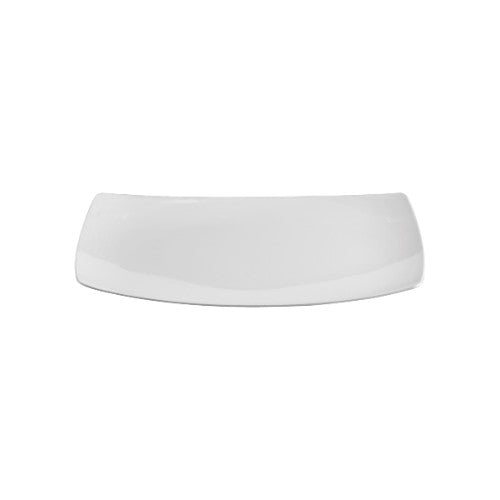 Elegant white melamine rectangular platter, 40 x 25cm, perfect for serving appetizers and main dishes with durability.