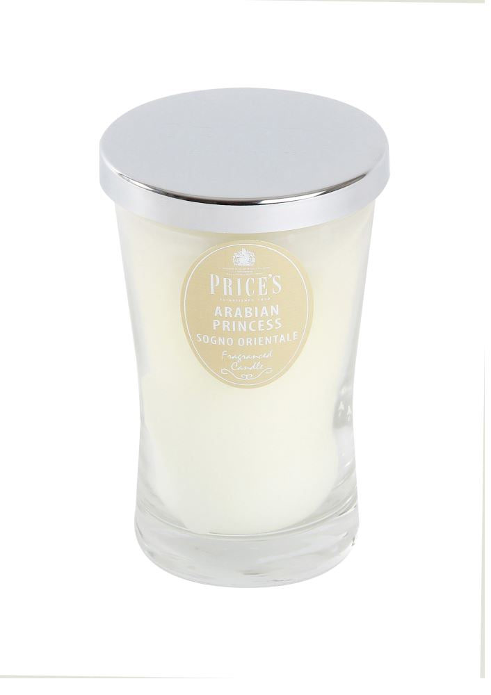 Large Prices Arabian Princess Signature Jar Candle with amber, vanilla, and spices for a luxurious 70-hour burn.