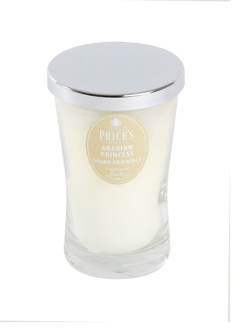 Prices Arabian Princess Large Jar Candle with amber and vanilla scent, featuring exotic spices for a warm, inviting atmosphere.