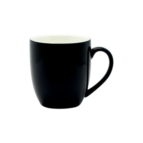 Set of 6 elegant black Rockingham mugs, 380ml each, crafted from durable high-fired stoneware, perfect for any drink.