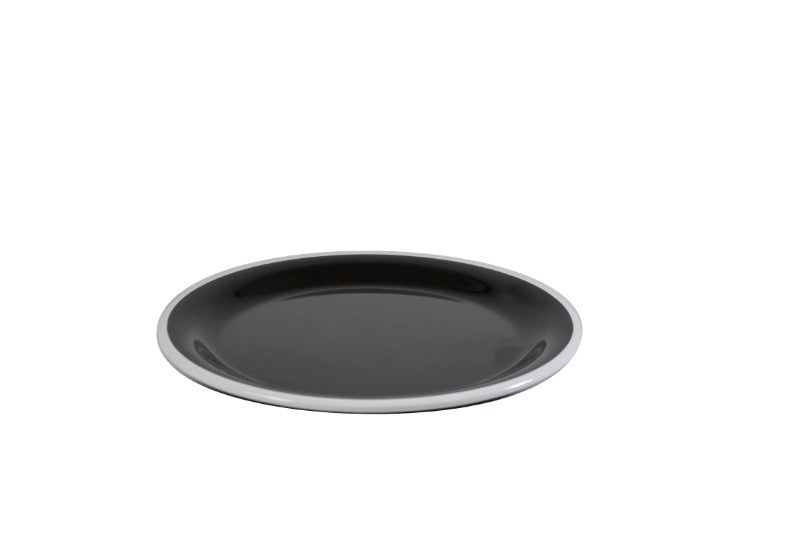 Jab Vintage Black/White Rim Enamel Look Plate 20cm