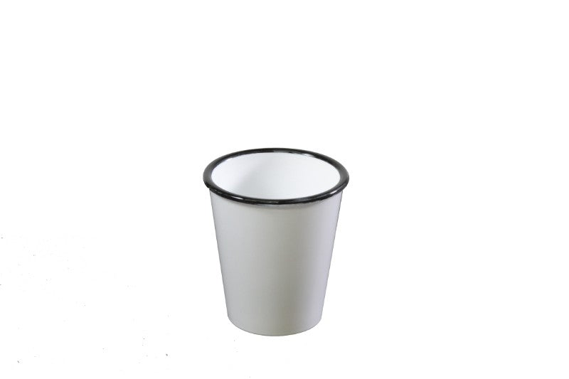 Tumbler - Jab Vintage White/Black Rim Enamel Look 300ml